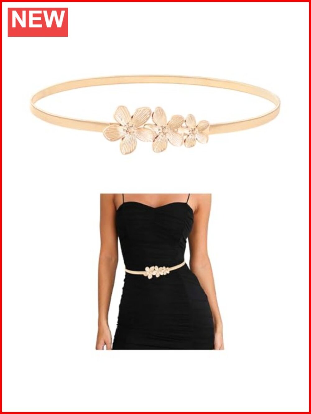 Womens Metal Stretch Skinny Belt Waistband Knot Buckle Formal Dress